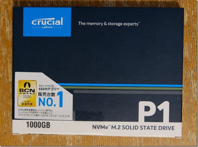 SSD換装用、Crucial、SSD、M.2、1000GB、P1シリーズ、Type2280、PCIe3.0x4 NVMe