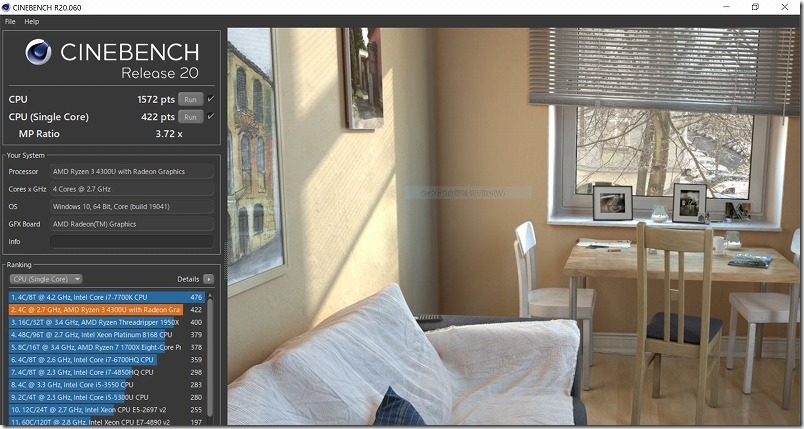 Ryzen3,4300Uベンチマーク