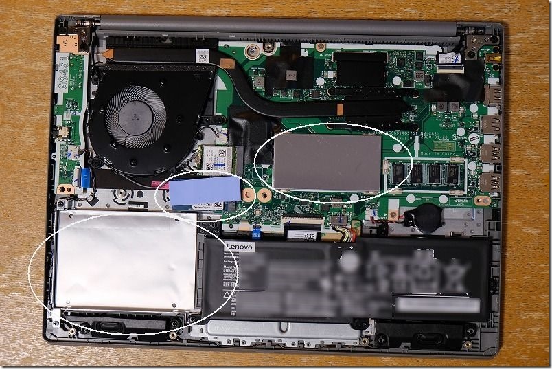 Lenovo、IdeaPad、Slim、350のSSDを換装手順２