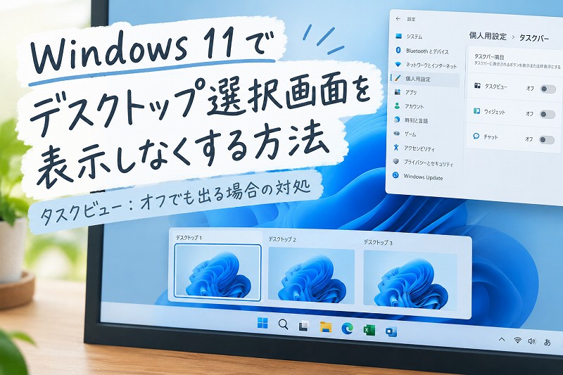 Windows 11でデスクトップ選択画面を表示しなくする方法｜タスクビュー：オフでも出る場合の対処